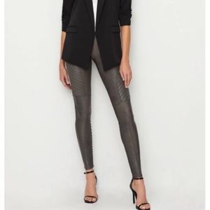 Spanx Faux Leather Moto Leggings in Color Gunmetal
